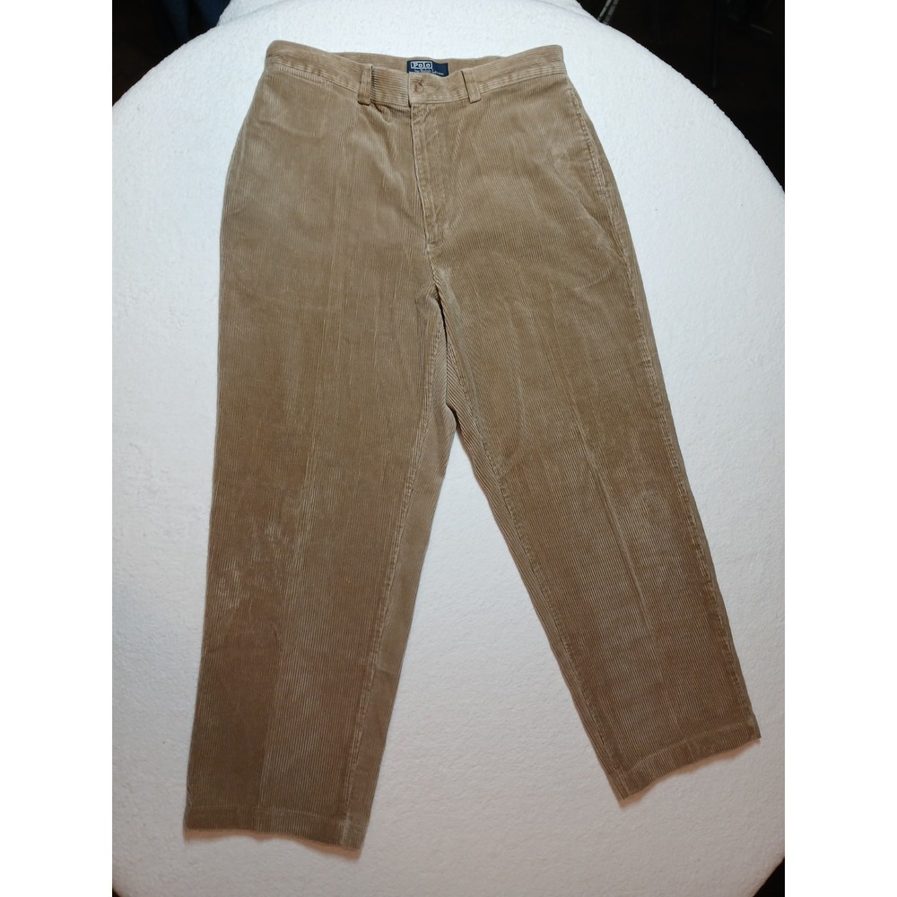 Polo Cords Ralph Lauren Mens Corduroy Pants Beige 36x32* Classic Fit Dungarees